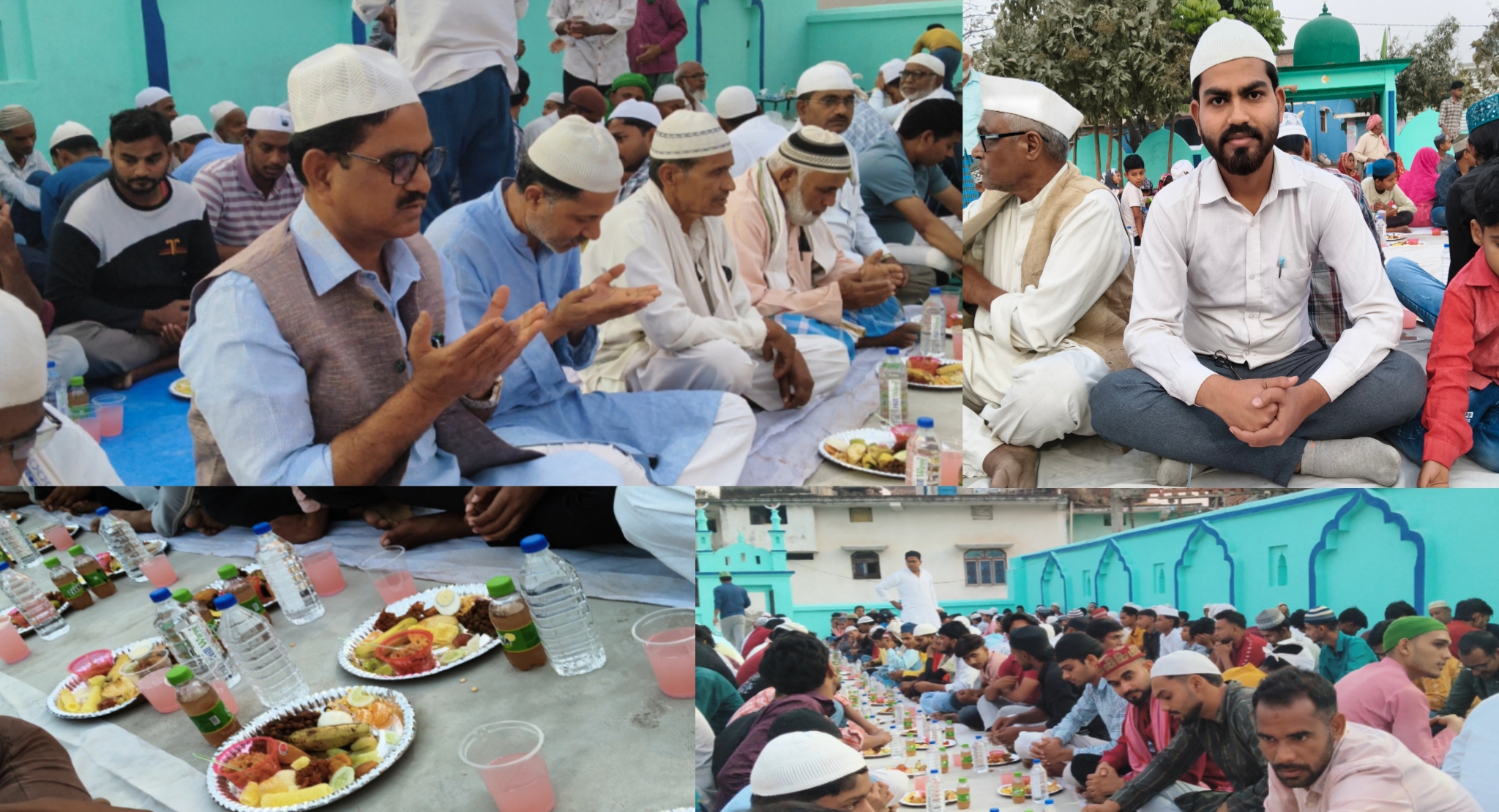 ग्राम सभा झनकौल के युवाओं द्वारा, 28 रमजान को इफ्तार पार्टी, दो सौ रोजेदारों ने खजूर-शरबत के साथ खोला रोजा